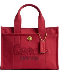 COACH Straw Cargo Tote 26 in Brown | Lyst