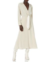 Vince - Long Sleeve Shaped Collar Tie Front Dress - Lyst