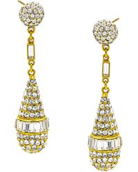 Ben-Amun - Ben-amun Gold Crystal Art Deco Post Earrings - Lyst
