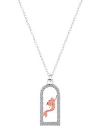 Amazon Essentials - Disney Two-tone Fine Silver Plated Cubic Zirconia Little Mermaid Pendant Necklace - Lyst