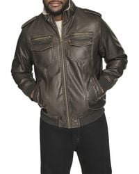 Levi's - Mens Vintage Deer Sherpa Lined Aviator Bomber Faux Leather Jacket - Lyst