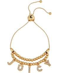 Juicy Couture - Goldtone Glass Stones Slider Charm Bracelet For - Lyst