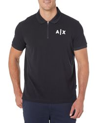 Armani Exchange - Ax Logo Zipper Polo - Lyst