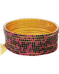 Guess - 10 Stuk Goldtone Multi Color Fuschia Stretch Armband Set - Lyst