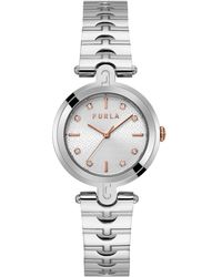 Furla - Arch-bar Silver Tone Stainless Steel Bracelet Watch - Lyst