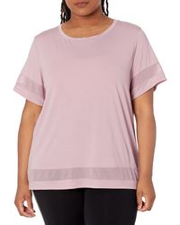 Andrew Marc - Size Plus Active Tee With Mesh - Lyst
