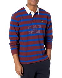 Lacoste - Long Sleeve Striped Rugby Golf Shirt - Lyst