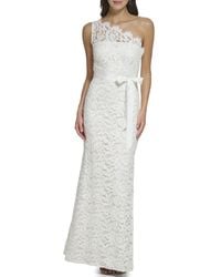 Eliza J - Sleeveless One Shoulder Lace Gown Dress - Lyst