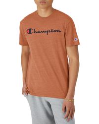 Champion - , Powerblend, Lightweight Crewneck, Comfortable T-shirt, Texas Orange Heather Script, Medium - Lyst