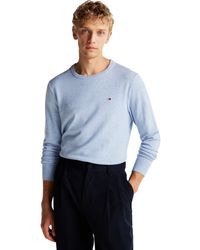 Tommy Hilfiger - Rundhals-Pullover Mit Flag-Stickerei - Lyst