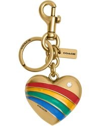 COACH - Heart Bag Charm Key Chain - Lyst