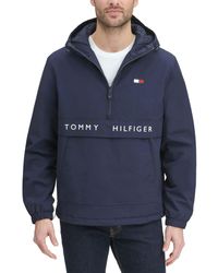 Tommy Hilfiger - Performance Fleece Lined Hooded Popover Jacket Rain - Lyst