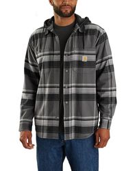 Carhartt - Rugged Flex Relaxed Fit Flannel Fleece Lined Hooded Shirt Jac - Lyst