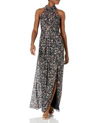 Adrianna Papell - Foiled Printed Chiffon Gown - Lyst