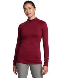 Under Armour - Coldgear Mock Neck Long Sleeve Cardinal - Lyst
