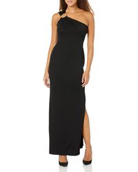 Calvin Klein - One Shoulder Maxi Dress With Circle Hardwear At Neck - Lyst