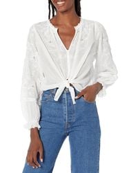 Velvet By Graham & Spencer - Womens Gala Cotton Embroidery Button Up Blouse - Lyst
