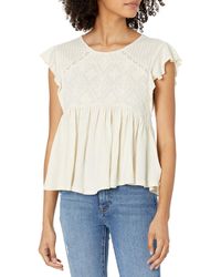 Lucky Brand - Womens Short Sleeve Crew Neck Embroidered Dolman Top Blouse - Lyst