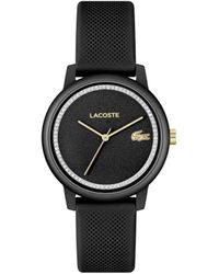 Lacoste - L.12.12 Go 3h Quartz Water-resistant Fashion Watch With Black Dilicone Strap - Lyst