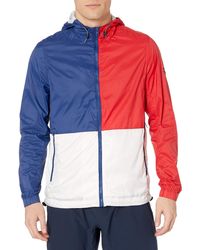 tommy hilfiger red white and blue windbreaker