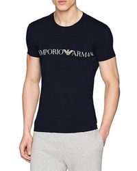 Emporio Armani - Iconic Logo Stretch Cotton Crew Neck T-shirt - Lyst
