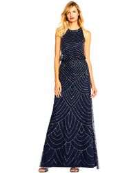 Adrianna Papell - Beaded Halter Gown - Lyst