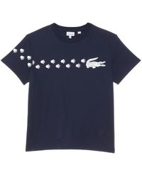 Lacoste - Short Sleeve Paw Print Graphic Tee Shirt - Lyst