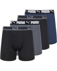 PUMA - 4 Pack Active Stretch Boxer Briefs - Lyst