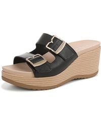 Dr. Scholls - S Cali Breeze Wedge Sandal Black Smooth 11 M - Lyst