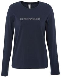 Emporio Armani - Tartan Christmas Cotton Long Sleeve T-shirt Regular Fit - Lyst
