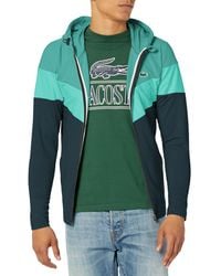 Lacoste - Colorblock Zip Up Hooded Sweatshirt - Lyst