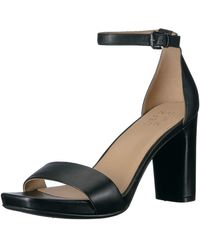Naturalizer - S Joy Ankle Strap Heeled Dress Sandal,black Leather,6.5 Wide - Lyst