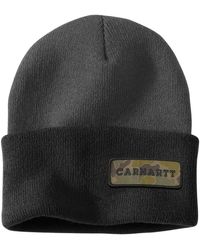 Carhartt - Knit Cuffed Camo Patch Beanie - Lyst