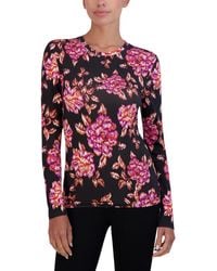 BCBGMAXAZRIA - Womens Fitted Top Long Sleeve Crew Neck Knit Shirt - Lyst