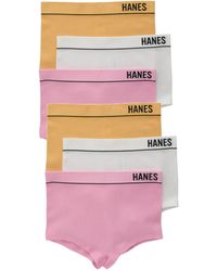 Hanes - Originals Seamless Stretchy Ribbed Boyfit Panties Pack - Lyst