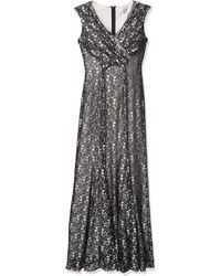 Tahari - By Arthur S. Levine Stretch Lace Two Tone Gown - Lyst