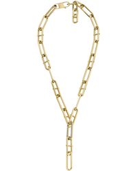 Fossil - Stainless Steel Gold-tone Heritage D-link Glitz Y-neck Chain Necklace - Lyst
