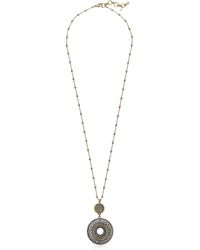 Lucky Brand - Two Tone Pendant Necklace - Lyst