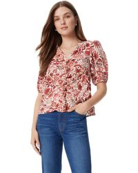 Sam Edelman - Dakota Puff Short Sleeve Shirred Front Top Standard - Lyst