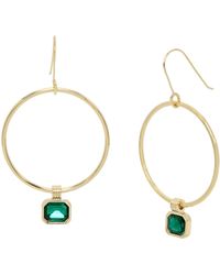 Steve Madden - S Stone Gem Charm Hoop Earrings - Lyst