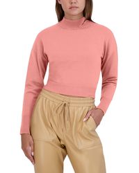 BCBGeneration - Fitted Long Dolman Sleeve Sweater Mock Neck Back Cut Out Tie Top - Lyst