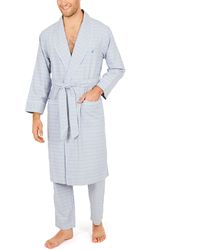 nautica men's long sleeve lightweight cotton woven robe