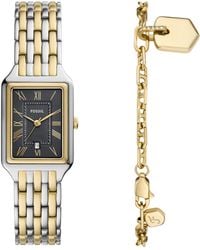 Fossil - Raquel Three-hand Date Two-tone Stainless Steel Watch And Bracelet Set - Lyst