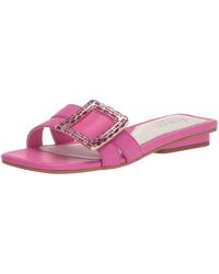 Franco Sarto - S Nalani Jeweled Slide Sandal Pink Leather 10 M - Lyst