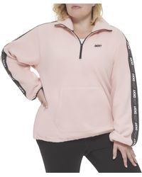 DKNY - Size Plus Cozy Comfy Quarter Zip Sweatershirt - Lyst