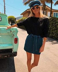 indigo denim skirt