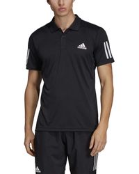 adidas - Mens 3-stripes Club Polo Shirt Black/white X-small - Lyst