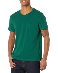 Nautica - T- Shirt uni à ches Courtes et col en V - Lyst