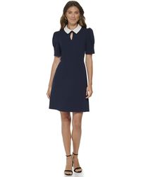 DKNY - Short Sleeve Scuba Crepe Wear To Work Dress - Lyst