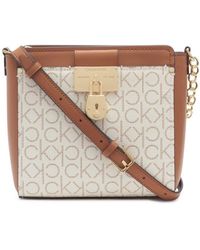 calvin klein round signature crossbody